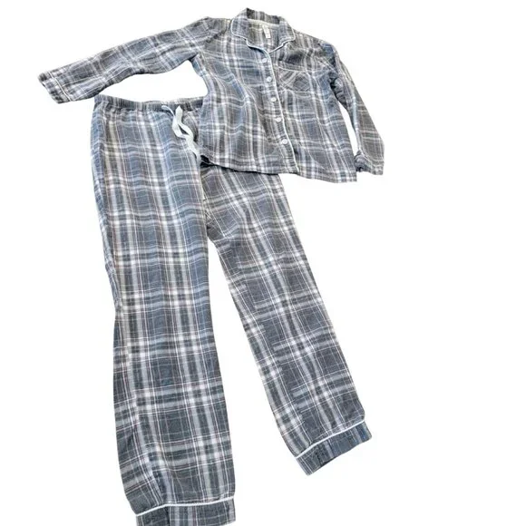 Gilligan & O Malley Plaid 2PC Pajama Set Pants & Top - Picture 1 of 14